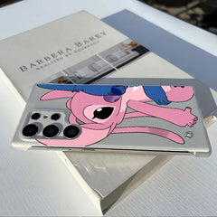 Clear Cover Case for Samsung Galaxy S22 Plus S25 S21 S20 FE S24 S23 Ultra Disney Stitch Angle Lover