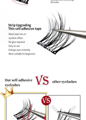 Self Adhesive Bottom Lashes No Glue Needed Reusable Under Eyelash Korean / Makeup DIY Individual Manga Lash Clusters
