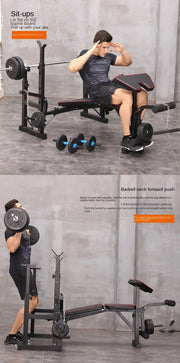 Men's Fitness Equipment, Multifunctional Weightlifting Bed Supplies, Foldable Bench Press, Household Weightlifting Machine