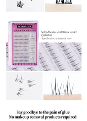 Self Adhesive Bottom Lashes No Glue Needed Reusable Under Eyelash Korean / Makeup DIY Individual Manga Lash Clusters