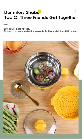 1.8l Multifunctional Cooker Hot Pot Multifunctional Student Dormitory Electric Electric Cooking Noodles Home Pot Stainless Steel