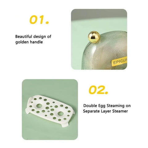 Electric Egg Boiler Automatic Cooker Rapid Egg Boiler Breakfast Machine Multi-Function Egg Cooker 2 Eggs Portable Food Steamer