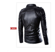 2023 Spring Autumn Plush New Leisure Fashion Men Leather Coat Slimming Coat Motorcycle Men Wear