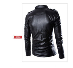 2023 Spring Autumn Plush New Leisure Fashion Men Leather Coat Slimming Coat Motorcycle Men Wear