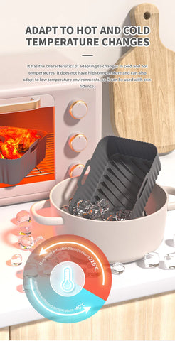 Non-stick Rectangular Air Fryer Basket Easy Clean Air Fryer Silicone Pot Air Fryer Basket Suitable for Air Fryer
