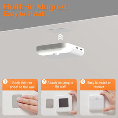 LED Motion Sensor Light Wireless LED Night Light Type C Rechargeable Night Light Cabinet Wardrobe Lamp Staircase For Kitchen LED