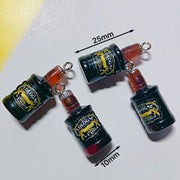 10Pcs Drink Alcohol Wine Bottle Charms for Pendant Jewelry