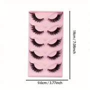 Hot Selling Makeup 5 Pairs Cat Eye Lashes Faux Eyelashes  Eye Elongated False Eyelashes