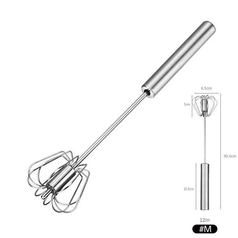 10/12/14inch Stainless Steel Semi Automatic Whisk Blender for Home -Versatile Tool for Egg Beater, Milk Frother, Hand Push Whisk