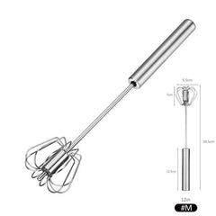 10/12/14inch Stainless Steel Semi Automatic Whisk Blender for Home -Versatile Tool for Egg Beater, Milk Frother, Hand Push Whisk