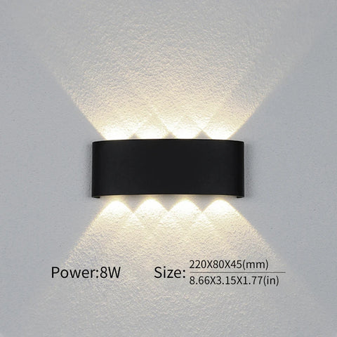 LED Wall Light Outdoor Indoor 2W 4W 6W 8W 10W AC85-265V Up Down White Black Modern Light For Home Garden Bedroom Corridor