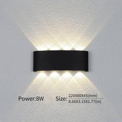 LED Wall Light Outdoor Indoor 2W 4W 6W 8W 10W AC85-265V Up Down White Black Modern Light For Home Garden Bedroom Corridor