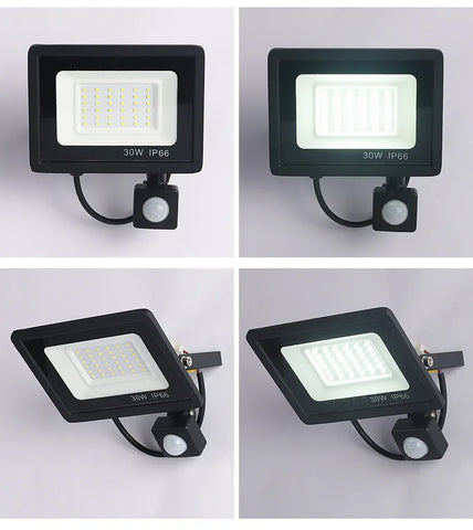 LED Floodlights 100W 50W 30W 20W 10W PIR Motion Sensor IP66 Waterproof LED 220V Hanging Exterior Outdoor Wall Lamp Spotlight
