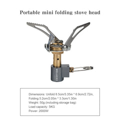 3000W Portable Camping Stove Foldable Mini Cooker Outdoor Pocket Stand Burner Lightweight Aluminum Gas Stove For Picnic Cooking