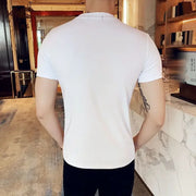 Clothes Gym Men's T-shirt Plain Streetwear Muscles Male Tee Shirts Skinny Top Ordinary High Quality Stylish Short Quarter Sleeve