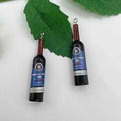 10pcs Red Wine Bottles Resin Charm Beverages Earrings Charm