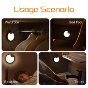 LED Night  Lights Intelligent Human Induction Cabinet Light USB Charging Emergency Automatic Lighting Bedside Home Wardrobe Lamp