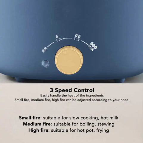 800W Electric Cooker 2.5L 3 Speed Control Single Layer Electric Pot Multifunctional Cooker Home Kitchen Cookware