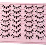 5/7/14Pairs Manga Lashes with Clear Band Japanese Anime Cosplay Eyelashes Spiky Wet Look Lashes Asian False Eyelashes Clusters