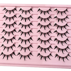 5/7/14Pairs Manga Lashes with Clear Band Japanese Anime Cosplay Eyelashes Spiky Wet Look Lashes Asian False Eyelashes Clusters