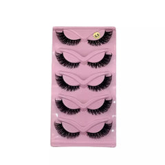 Hot Selling Makeup 5 Pairs Cat Eye Lashes Faux Eyelashes  Eye Elongated False Eyelashes