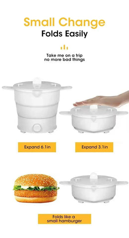 Foldable Electric Cooker Mini Multifunction Hot Pot Food Steamer Cooking Machine for Dormitory NoodleCooker   multi cooker