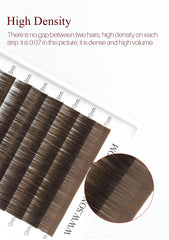 SONG LASHES  High Quality Straight Curvate Eyebrow Extensions False Eyebrow 12 lines Brown Color Eyebrow Extension