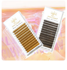 SONG LASHES  High Quality Straight Curvate Eyebrow Extensions False Eyebrow 12 lines Brown Color Eyebrow Extension
