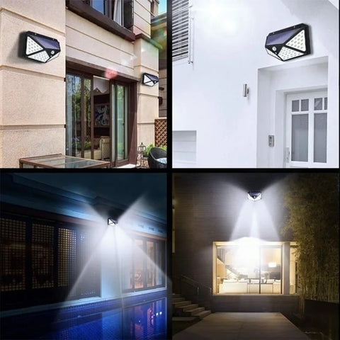 100 LED Solar Wall Lights Waterproof Outdoor Solar Lamp Wireless Solar Powered Sunlight Street Light for Garden Decoration