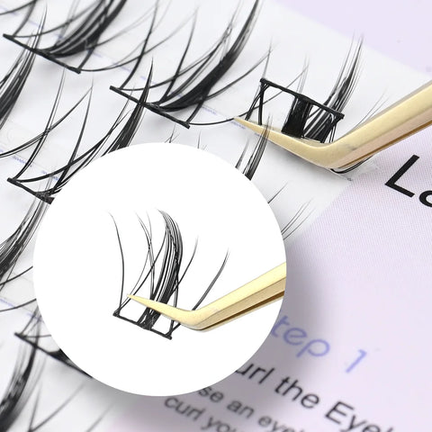 Lashtalk DIY Airy Cloudy Little Devil Manga Anime False Lashes Eyelash Extensions 3D Natural Dense Volume Mix11-13mm Makeup Tool