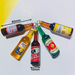 10Pcs Drink Alcohol Wine Bottle Charms for Pendant Jewelry