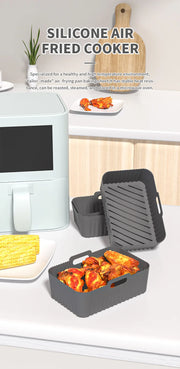 Non-stick Rectangular Air Fryer Basket Easy Clean Air Fryer Silicone Pot Air Fryer Basket Suitable for Air Fryer