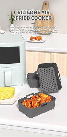Non-stick Rectangular Air Fryer Basket Easy Clean Air Fryer Silicone Pot Air Fryer Basket Suitable for Air Fryer