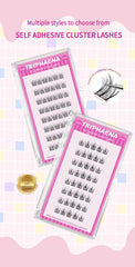 Self Adhesive Bottom Lashes No Glue Needed Reusable Under Eyelash Korean / Makeup DIY Individual Manga Lash Clusters