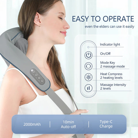 Foreverlily Neck And Back Massager Neck And Shoulder Massager Trapezius Massager Electric Neck Massager