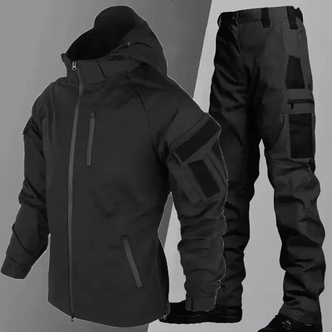 Tactical Waterproof Sets Men Wear Resistant Combat Training Suit Outdoor Multi-pocket Uniform Airsoft Camping Hiking Tracksuit
