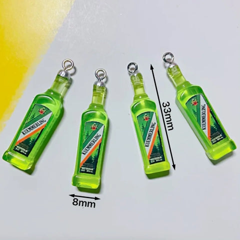 10Pcs Drink Alcohol Wine Bottle Charms for Pendant Jewelry
