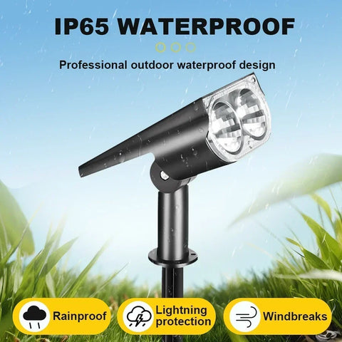 2LEDs RGB Solar Light Outdoors Landscape Spotlights Color Changing 2 In 1 Wireless Waterproof Solar Wall Lamp Patio Garden