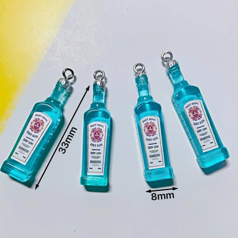 10Pcs Drink Alcohol Wine Bottle Charms for Pendant Jewelry