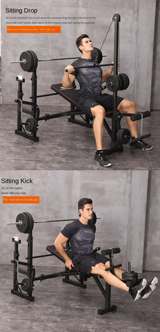 Men's Fitness Equipment, Multifunctional Weightlifting Bed Supplies, Foldable Bench Press, Household Weightlifting Machine