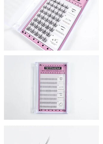 Self Adhesive Bottom Lashes No Glue Needed Reusable Under Eyelash Korean / Makeup DIY Individual Manga Lash Clusters