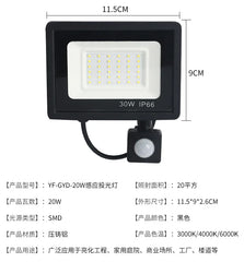 LED Floodlights 100W 50W 30W 20W 10W PIR Motion Sensor IP66 Waterproof LED 220V Hanging Exterior Outdoor Wall Lamp Spotlight