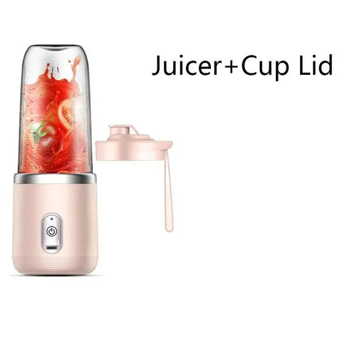 Portable Juicer Cup Smoothie Blender 6 Blade Blender Bottle  Household Fruit Juicer Cup USB Rechargeable Juicer Kitchen Tool