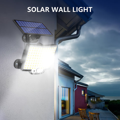1/2pcs Solar Light Outdoor, 106 LED Super Bright Motion Sensor Light, Solar Strong Power LED Garden Wall Lamp with 4 Working Modes, LED Outdoor Wall Light for Garden, Patio, Garage, Front Door, Pool, Steps, Fence, Street Ligh
